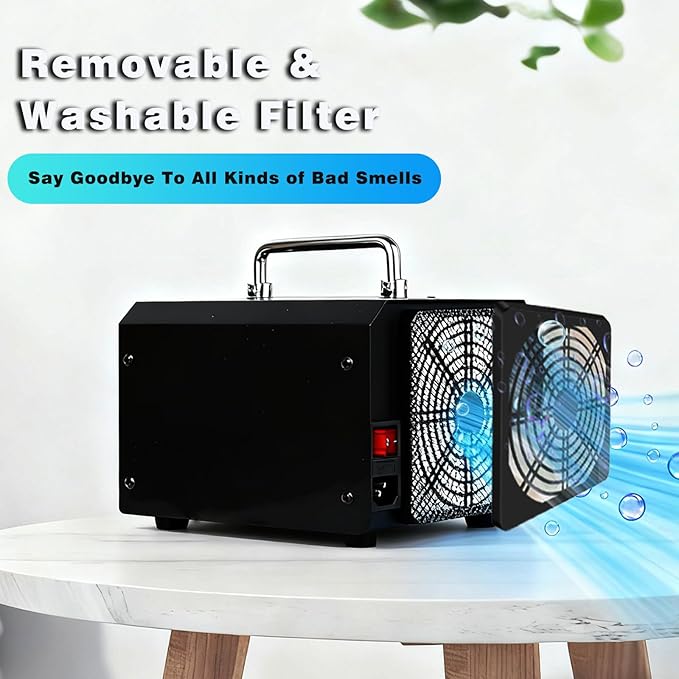 Ozone Generator 60,000mg/h-High Capacity Ozone Odor Eliminator Odor Removal Air Purifier Ionizer & Deodorizer for Car, Home, Smoke, Pets, Industrial, Basement, Commercial