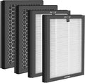 K1 Filter Replacement Compatible with LUNINO K1 Air Purifier,- 3-In-1 Filtration for Smoke & More - HEPA Filter, Activated Carbon, & Pre-Filter,4pack