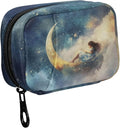 Fustylead Moon in Starry Sky Pill Organizers 2 Times A Day Pill Case Bag with Zipper Portable Weekly Pill Dispensers for Vitamin Supplement