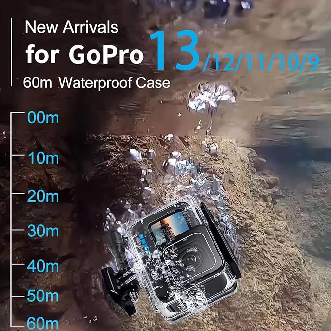 Accessories Kit for Gopro Hero 13 Black Accessory Bundle Waterproof Housing Case Filter Silicone Protector Lens Screen Tempered Glass Head Chest Strap Mount Set for Gopro13 HERO13