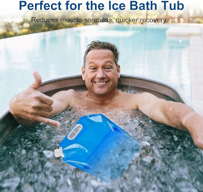 4 PCS Ice Bath Bags, Reusable Bathtub Freezer Water Bag, 5L+10L Cold Plunge Tub Accessories, Ice Baths at Home, Muscle Recovery for Athletes, Portable Ice Barrel Cold Therapy