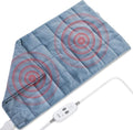 Massaging Heating Pad for Back Pain Cramps Relief,18"x33" Weighted Heating Pad XXL for Neck and Shoulders,4.85lbs Heated pad with 3 Heating Levels,Gifts for Women Men (Blue)