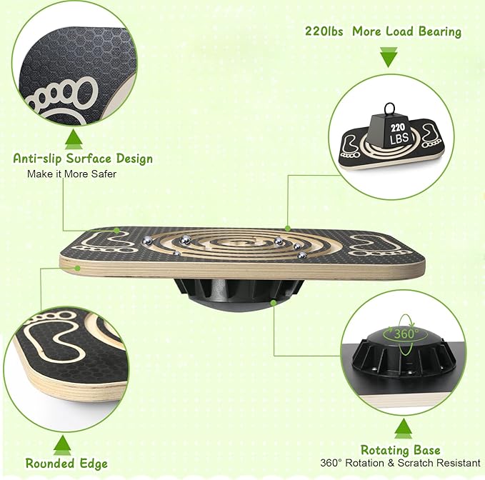 Balance Board Maze for Kids, 17.5-Inch Wobble Board Rocking Seesaw Sensory Training with 6 Balls, Non-Slip Pedals Indoor Outdoor for Boys Girls