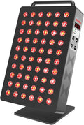Red Light Therapy Panel 5 Wavement 60 Dual Chip LEDs 630+660+810+830+850nm Red and Near Infrared Lamp Therapy Device 100W with Timer & Stand for Body Pain Relief Face Skin Health Sleep Black