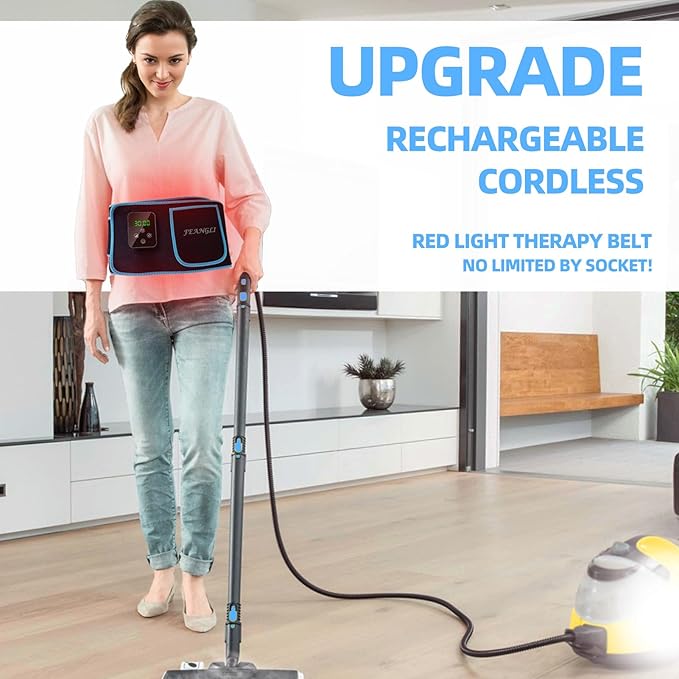 Red Light Therapy Belt, Infrared Light Therapy for Body Device Wireless Rechargeable Controller with Timer 660nm&850nm Infrared Heating Pad for Waist Back Leg Knee Joints Shoulder, Ideal Gift