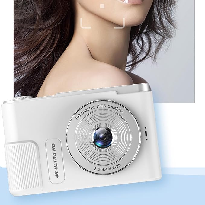 Digital Camera 48MP 4K Vlogging Camera with 2.4 Inch Screen 16X Digital Zoom Compact Camera for Teens Beginner Adult (Silver)