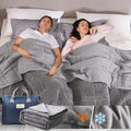 King Size Weighted Blanket 45lb(88 inch x104 inch , Double-Sided), Warm Short Plush and Cool Tencel Fabric Reversible Weighted Blanket for All Season Use, King Size for Couple - Carry Bag Included