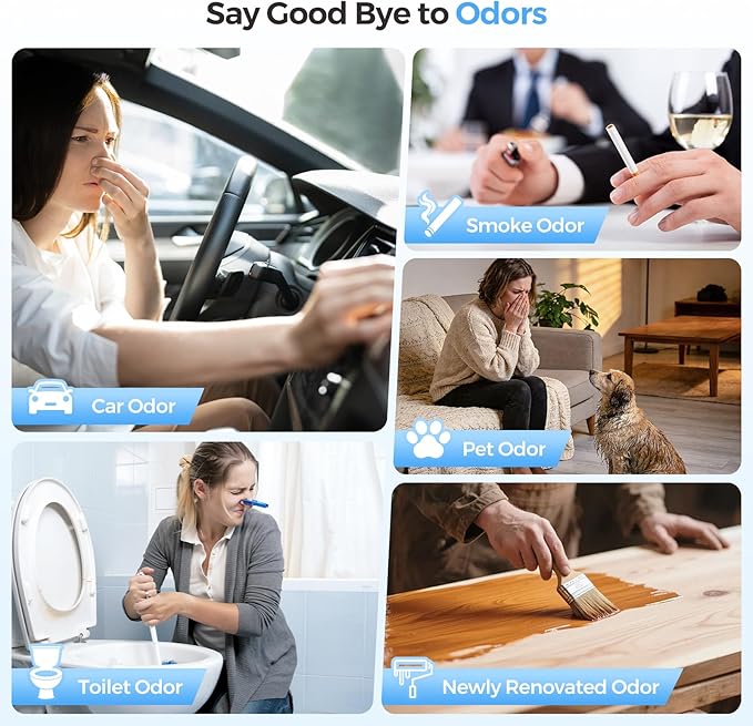 Upgraded Ozone Generator 68000mg/h，Home/Commercial Ozone Machine for Odor Removal，O3 Deodorizer with 120-Min Timer for 4000 Square Feet，Mini sized appliance for Car, Rooms, Smoke, Pets