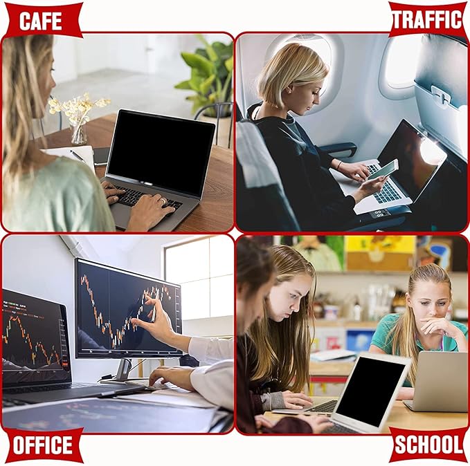 ZYY 2 PACK Computer Monitor Privacy Screen 22 Inch for 16:10 Aspect Ratio Desktop, Removable Monitor Anti Glare & Privacy Filters, Anti Spy Shield, UV Screen Protector, Anti Scratch Film