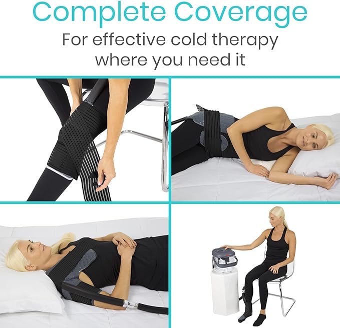 Vive Cold Therapy Machine Replacement Pad - Flexible Ergonomic Reusable Padding for Ice Cold Therapy - Universal Shoulder, Ankle, Hip and Knee Adjustable Device Accessory for Swelling (Pads Only)