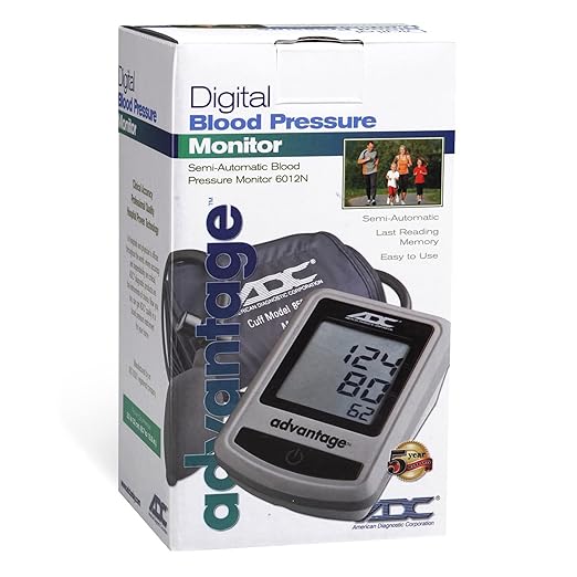 Advantage 6012N Series Adult Cuff Arm Home Semi Automatic Digital Blood Pressure Monitor 1-Tube Blue 1 Each