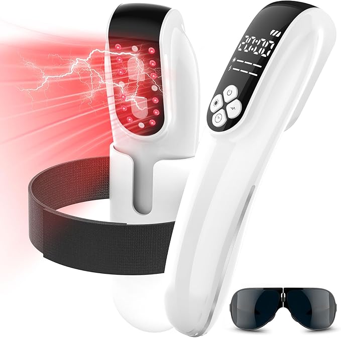 Infrared & Red Light Therapy Device, Portable Cold Red Light Therapy Wand for Body Joints & Muscles Wellness Support, Home Use for Human/Pet (4x808nm +12X650nm)