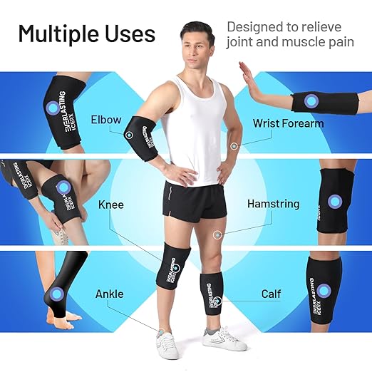 EverlastingIce Knee Ice Pack Wrap Compression Sleeve for Injuries | Hot & Cold Therapy Ice Pack for Knee, 360° Coverage | Reusable for Elbow, Ankle, Wrist - Medium