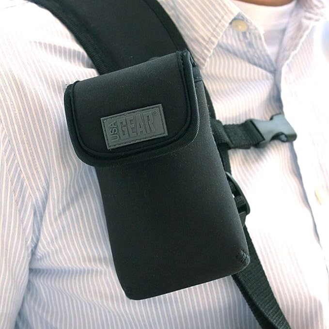 USA Gear Large Continuous Glucose Monitor Receiver Belt Case Compatible with Dexcom G7 Receiver, Dexcom G6, and More CGM Glucose Monitor Devices - Flexible Neoprene with Scratch Resistant Interior