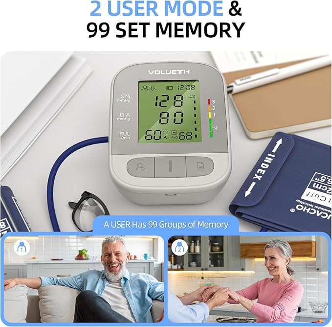 Upper Arm Blood Pressure Cuff, Blood Pressure Monitor for Kids & Adult, Small Cuff 7"-9"，Medium/Large Cuff 9"-17"，Perfect for Health Monitoring