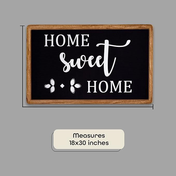 Anti-Fatigue Floor Comfort Mat - 18 x 30 Inch (Farmhouse Black) - Waterproof Non-Slip Rug - Easy to Clean Cushioned Mat for Kitchen, Bathroom, Standing Desk & Office - Achim Home Decor