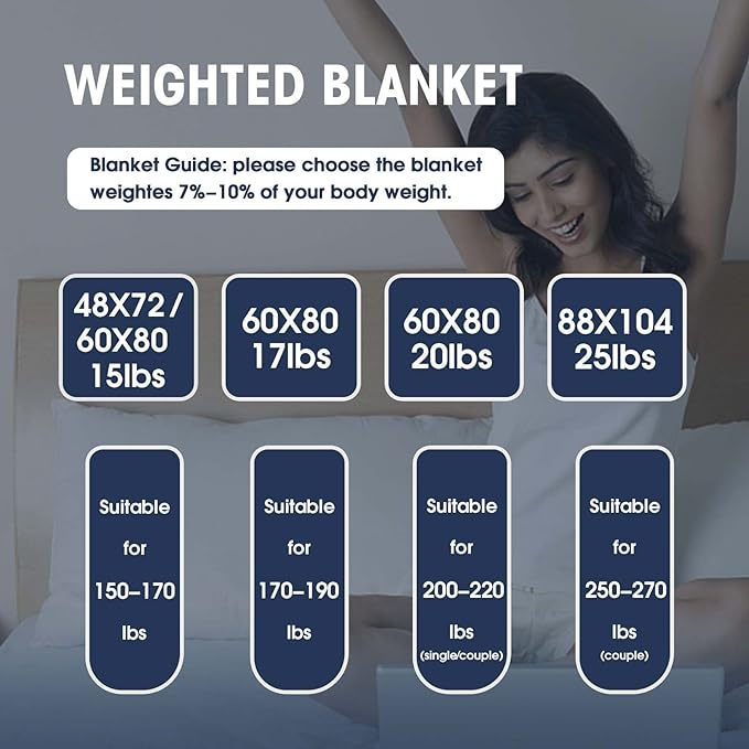 yescool Weighted Blanket for Adults (25 lbs, 60" x 80", Black) Cooling Heavy Blanket for Sleeping Perfect for 240-260 lbs, Queen Size Breathable Blanket with Premium Glass Bead, Machine Washable