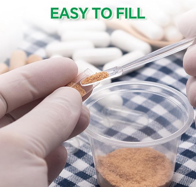 Vegan Capsules Size 00 Empty Plant Based Clear (100 Count) Gluten Free, Non-GMO, Halal Certified Pill Caps Filling Kit with 2 Spoons for Vegetarian DIY Your Own Supplements