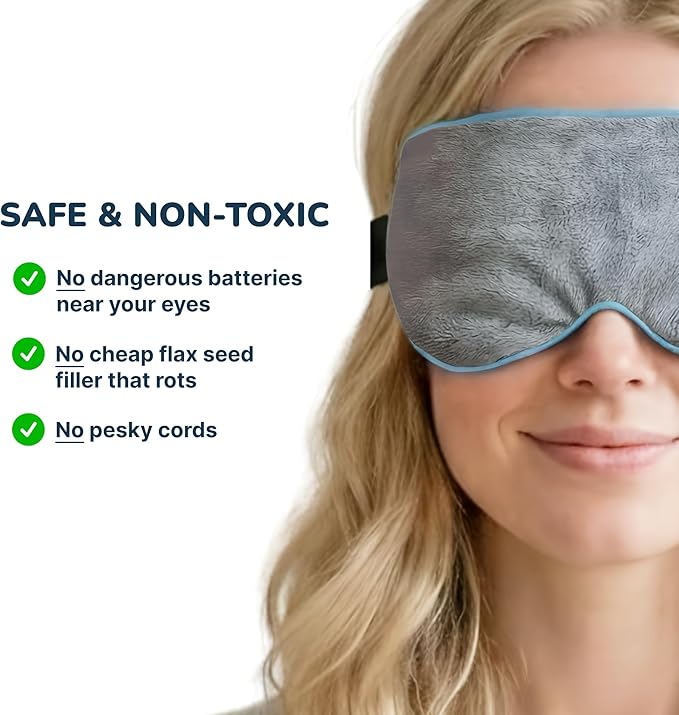 Heated Eye Masks for Dry Eyes and Sleep - Weighted Sleep Mask - Warm Compress for Eyes - Stye Eye Compress, Chalazion Treatment - Warm Steam Eye Mask for Blepharitis Treatment and Relaxation