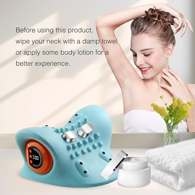 Multifunctional Neck Massager Relieves Neck Fatigue, 6 Massage Intensity Levels and Heating Functionality, an Ideal Gift for Family and Friends