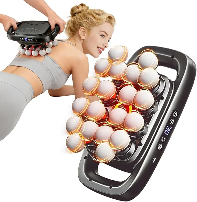 2026 Upgrade 20-Head Massage Gun Set, Deep Tissue Percussion Muscle Massager with 3 Modes & 30 Intensitie, Quiet Handheld Muscle Massager for Back, Shoulders, Legs, Head, Foot & Body Pain Relief
