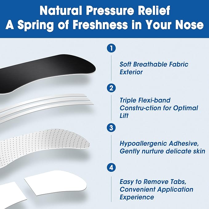 Nasal Strips for Snoring (60 ct),Extra Breathing Nose Strips,Reduce Snoring Aids for Men & Women,Oil & Sweat Proof,Help Improves Sleep and Sports,Universal Fit
