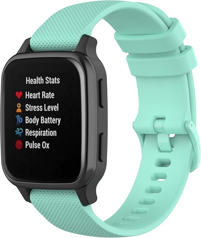 Compatible with Garmin Venu Sq Bands for Women Men, 20mm Quick Release Silicone Replacement Band Wristbands Straps Bracelet Fit for Garmin Vivoactive 3 Music, Forerunner 245 645 (Mint)