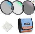 NEEWER 62mm UV CPL ND Lens Filter Kit, UV Protection + Circular Polarizing + Neutral Density (ND8) Camera Lens Filter Set with Multicoated Optical Glass, Slim Frame & Upgraded Foldable Storage Case