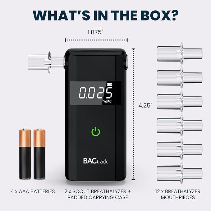 BACtrack Scout Breathalyzer (2 Pack) | Police-Grade Accuracy | DOT & NHTSA Compliant | Portable BAC Alcohol Tester for Personal & Professional Use