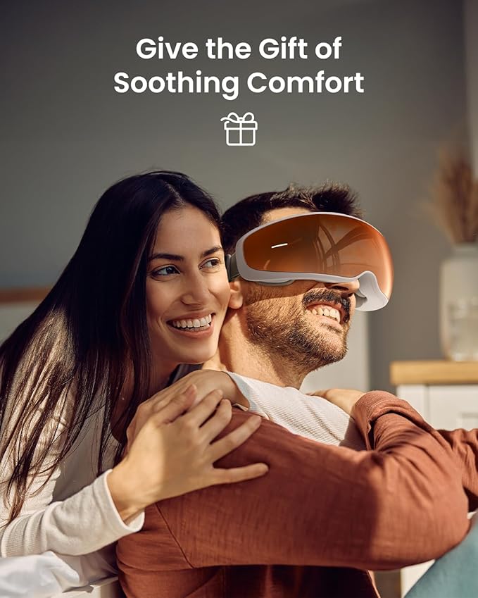 RENPHO Temple Massager Eye Massager for Migraines, Birthday Gifts for Women Men Mom Her, FSA Eligible HSA Voice Control Smart, Head Circumferences 21.7in to 27.5in Eyeris Calina