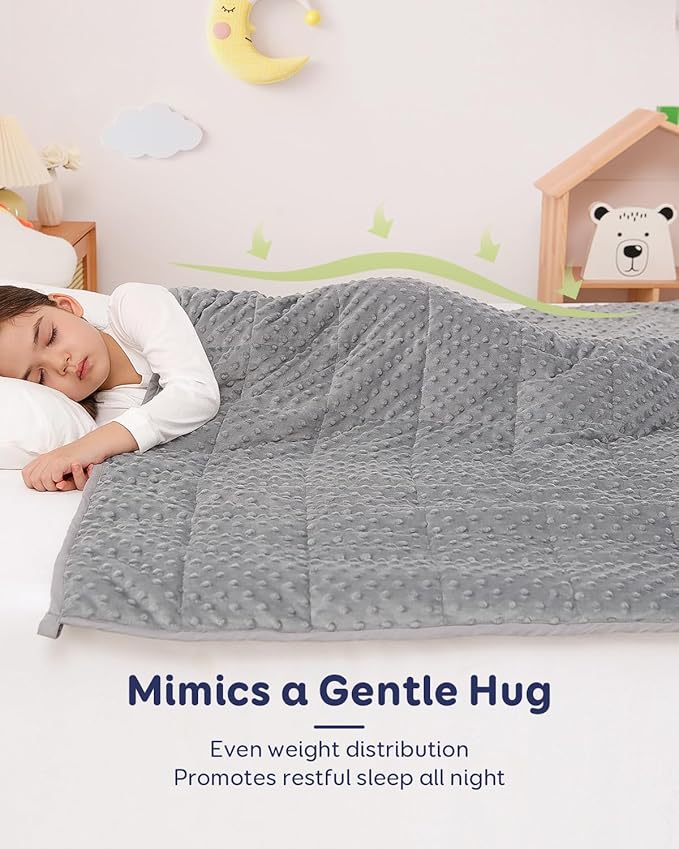 Kivik 3 lbs Weighted Blanket, Cooling Soft Minky Dotted Heavy Blankets Throw for Better Relaxing & Sleeping, Machine Washable, 36x48 Inches, Grey