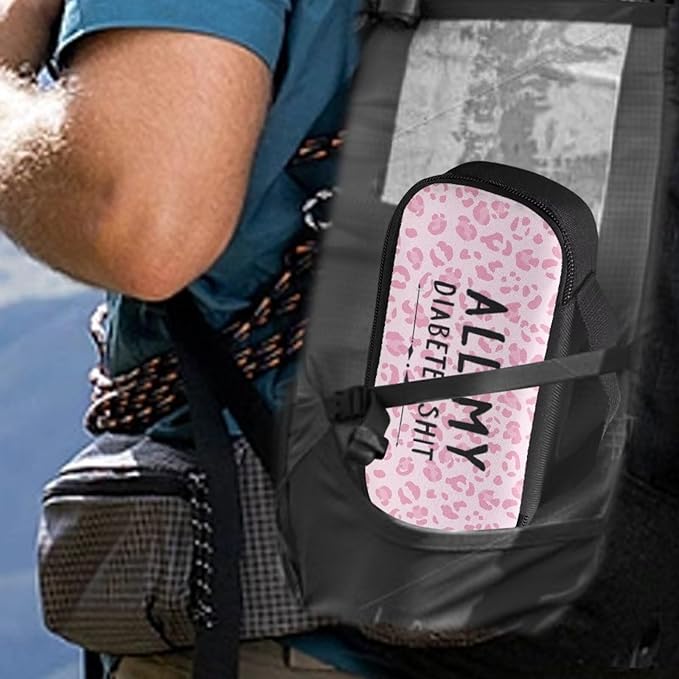 Rnyleeg Insulin Cooler Travel Case Pink Leopard Insulin Bag for Women Diabetic Supplies Storage for Home Diabetic Care for Daily Life Trip