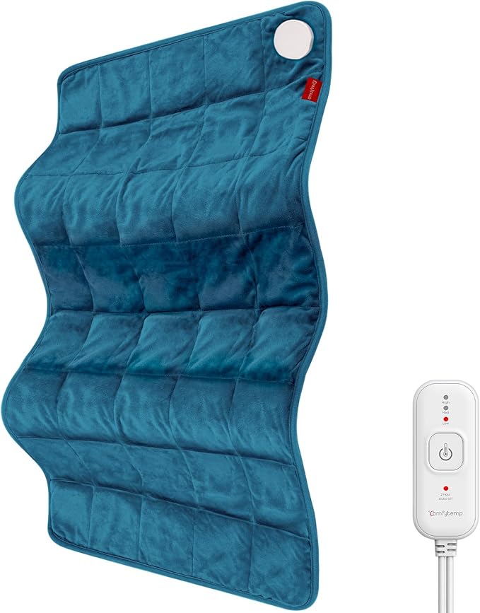 Comfytemp Weighted Heating Pad for Back & Period, FSA Eligible Extra Large Electric Heat Pad, 3.5 lb HSA Approved Neck Shoulder Heated Pad, 2H Auto-Off, 17x33