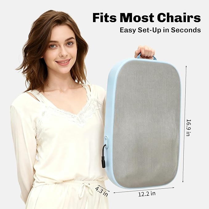 Solucky Back Massager for Pain Relief Deep Tissue, Back Massager with Heat, Deep Kneading Massage for Back, Adjustable Intensity & Dual Modes, Red Light Heating Therapy, 12V Corded for Home & Office