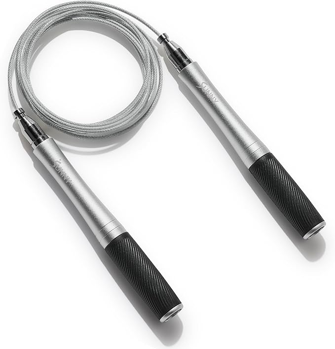 Sunny Health & Fitness Exercise Jump Rope for Fitness, Lightweight & Portable Skipping Rope with Durable Handles & Adjustable Exercise Rope with Optional Removable Weights