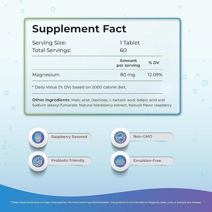 Wellness Extract H2 Molecular Hydrogen Water Tablets with effervescent Technology for Healthy Hydration, Optimal Energy, and Metabolism Support; 8 PPM. (60, Raspberry)