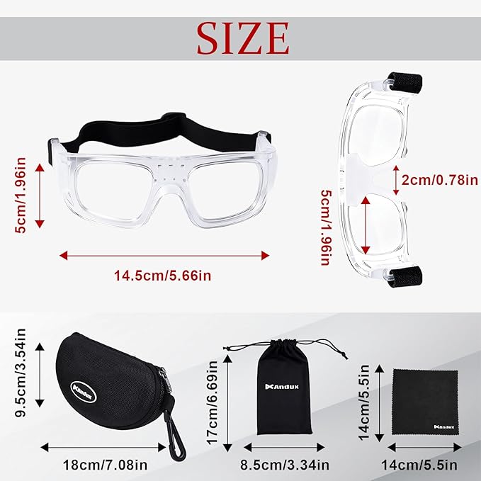 Andux Unisex Sports Glasses Anti Fog Goggles for Basketball Dribbling, Lacrosse, Eye Training LQYJ-01