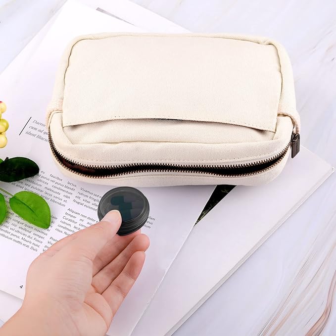 Patelai Small Pill Case Travel Pill Container Clear Mini Organizer Box Round Black Medicine Case Holder for Pocket Purse Briefcase Travel Medicine Cod Liver Oil Storage(10 Pack)
