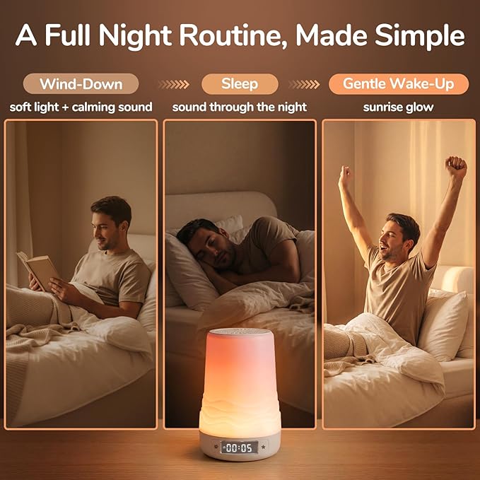Mewaii White Noise Sound Machine for Adults & Baby with Night Light, Sunrise Alarm Clock, App Control, 100 Sounds & AI Cry Detection, Custom Routines Builder, Toddler Sleep Trainer, Registry Essential