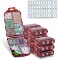 INVODA 12PCS 10-Compartment Pill Organizer BPA-Free Travel Pill Case with Daily Labels Portable Medicine Box for Vitamins, Supplements & Jewelry