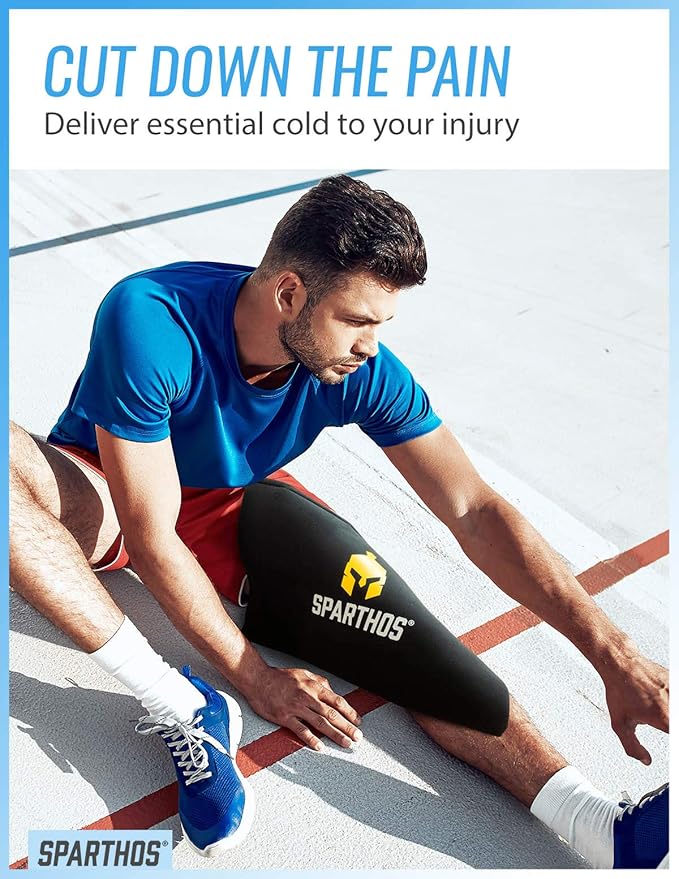 Sparthos Ice Packs for Injuries - Reusable Soft Gel Hot Cold Icepack - Medical First Aid Pain Relief - Bag Flexible Pack - Icing Compress Therapy - Fits Thigh, Back (X-Large + Cover, Pack of 1)