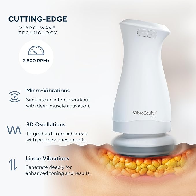 Vibro Sculpt Pro Body Sculpting Machine – Handheld Lymphatic Drainage Massager & Anti Cellulite Massager – Body Contouring Device & Skin Tightening Device for Stomach, Legs & Arms