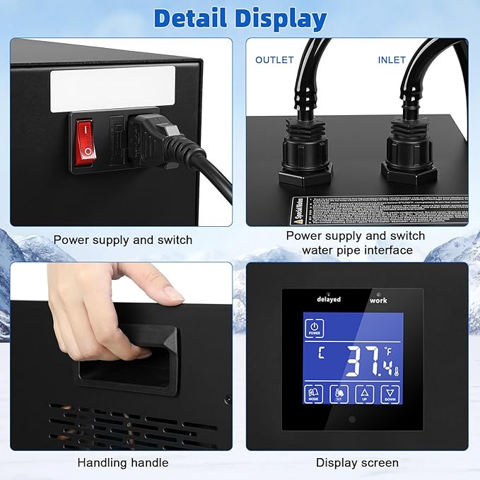 Cold Plunge Chiller, Ice Bath Water Chiller Machine with Pump and Filter, 87 Gallon Capacity, Efficient Cooling System for Athletic Recovery, Easy Setup for Home Gym (Black)