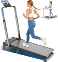Walking Pad Treadmill with 12% Incline & Handle Bar Height Adjustable, One-click MUTE Walking Pad with Incline 3 Level, 3.5HP Foldable Walking Pad Treadmills for Home Office Small 350lbs, Remote & APP