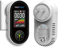 Protmex 4-in-1 Plug-in Carbon Monoxide Detector & Natural Gas Leak Detector, Portable CO Alarm Gas Leak Monitor with Temperature & Humidity Sensor, Large Display Indoor Air Quality Monitor