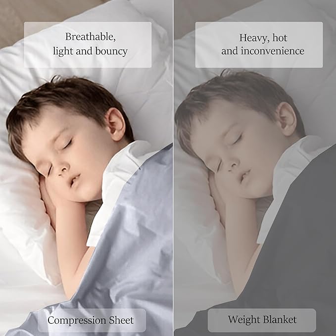 Sensory Bed Sheet for Deep Pressure Therapy – Spandex Bed Sheet – Sensory Compression Blanket for ADHD, Autism – Breathable & Hypoallergenic, Grey, Queen Size
