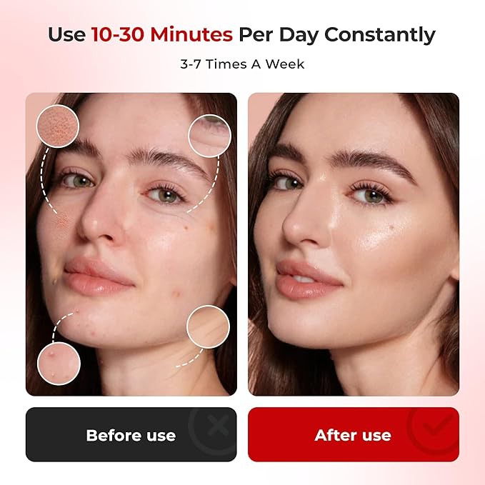 Red Light Therapy Panel, 460/590/660/850nm 4-Color Light Mode, 120 LEDs Facial Infrared Light Therapy Devices with Lighted Makeup Mirror, Timer, Portable Red Light Therapy for Face, Body, Pain Relief