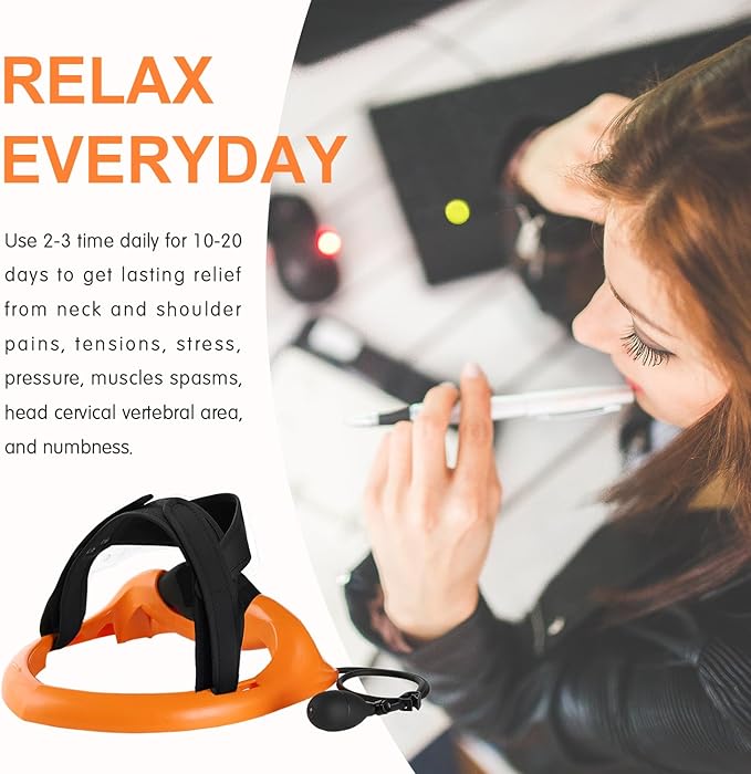 ECOGUN Posture Neck Exercising Cervical Spine Hydrator Pump, Relief for Stiffness, Relieves Neck Pain, Curve Restorer Orange