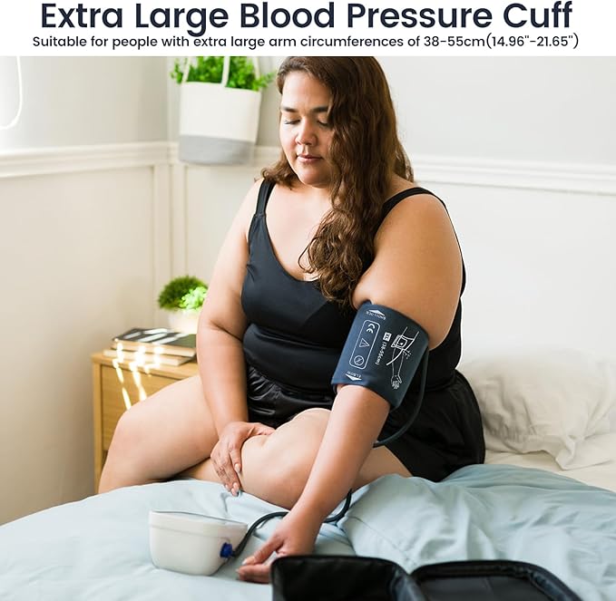 Extra Large Blood Pressure Cuff for Big Arms, XL Bp Cuff(38-55cm) - 6 Different Blood Pressure Connectors are Compatible with Almost All Bp Monitors