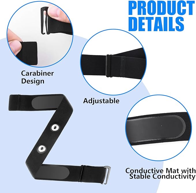 Heart Rate Monitor Chest Band for Polar H10 H9 H7, Adjustable Waterproof Replacement Chest Strap Compatible with Polar Garmin